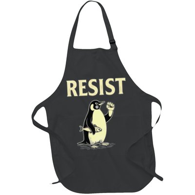 Sarcastic Penguins Resist Tariffs Full-Length Apron With Pockets