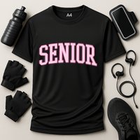 Senior Pink Retro Graduation Cooling Performance Crew T-Shirt