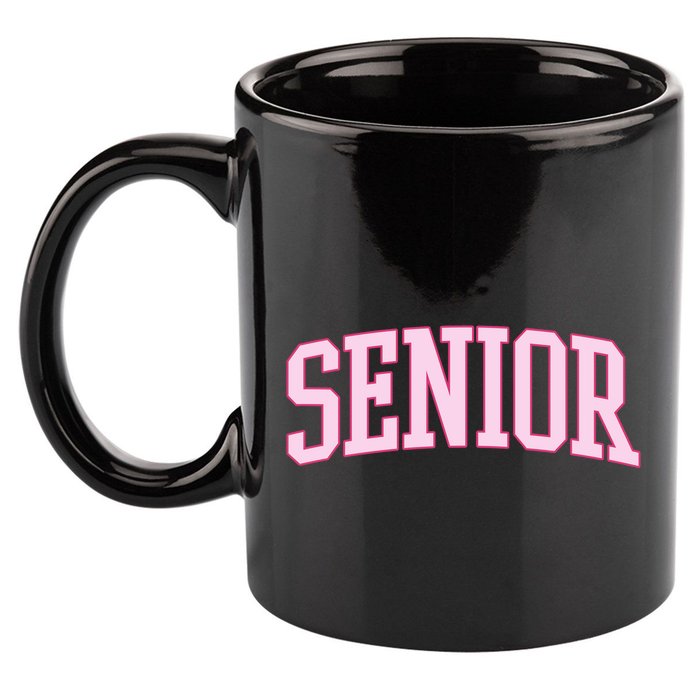 Senior Pink Retro Graduation 11oz C Handle Ceramic Mug