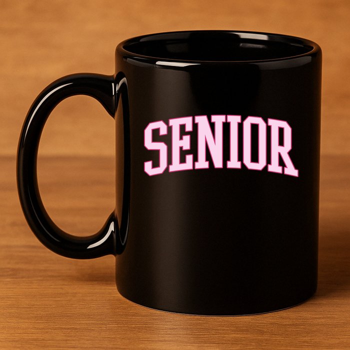 Senior Pink Retro Graduation 11oz C Handle Ceramic Mug