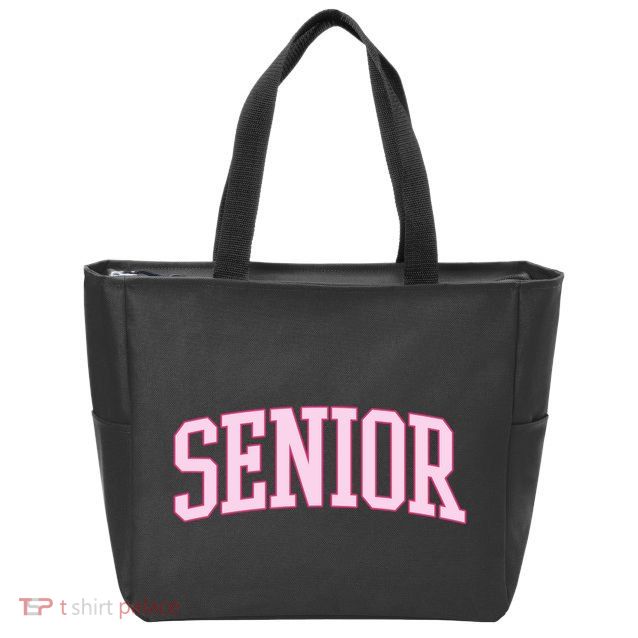 Senior Pink Retro Graduation Zip Tote Bag