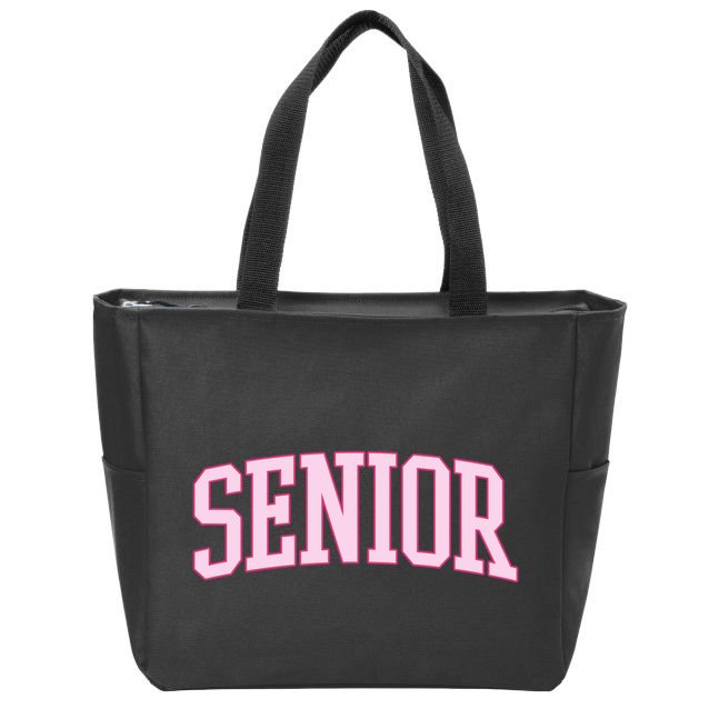 Senior Pink Retro Graduation Zip Tote Bag