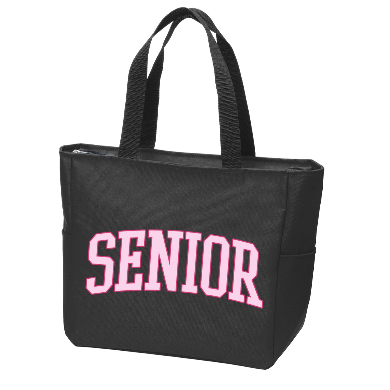 Senior Pink Retro Graduation Zip Tote Bag
