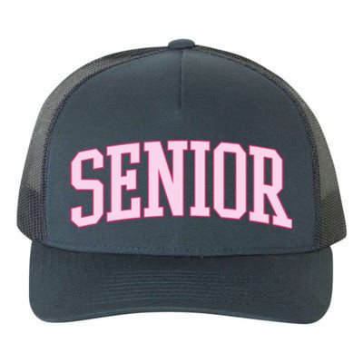 Senior Pink Retro Graduation Yupoong Adult 5-Panel Trucker Hat