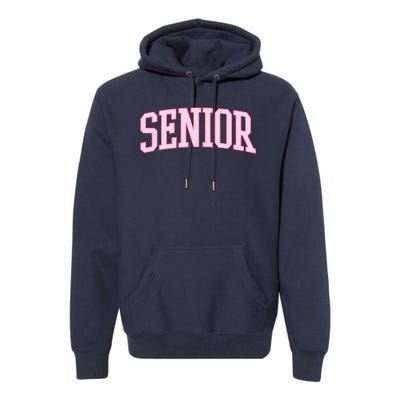 Senior Pink Retro Graduation Premium Hoodie