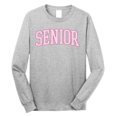 Senior Pink Retro Graduation Long Sleeve Shirt