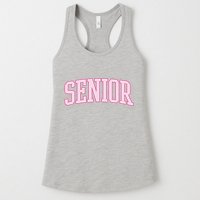 Senior Pink Retro Graduation Womens Tank Top
