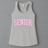 Senior Pink Retro Graduation Womens Tank Top