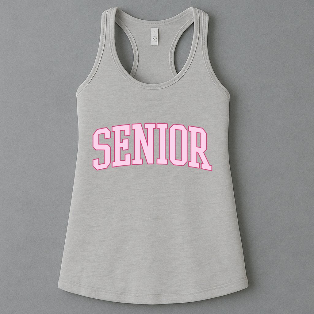Senior Pink Retro Graduation Womens Tank Top