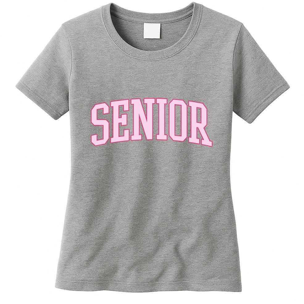 Senior Pink Retro Graduation Womens T-Shirt