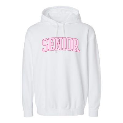 Senior Pink Retro Graduation Garment-Dyed Fleece Hoodie