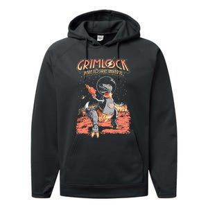 Space Pulp Robot Dinosaur Hero Performance Fleece Hoodie