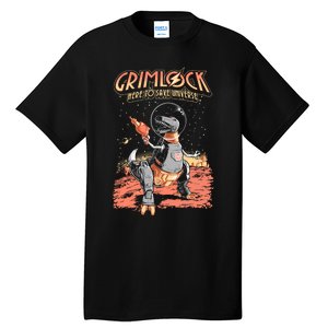 Space Pulp Robot Dinosaur Hero Tall T-Shirt