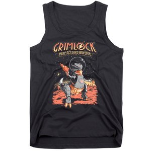 Space Pulp Robot Dinosaur Hero Tank Top