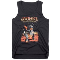 Space Pulp Robot Dinosaur Hero Tank Top