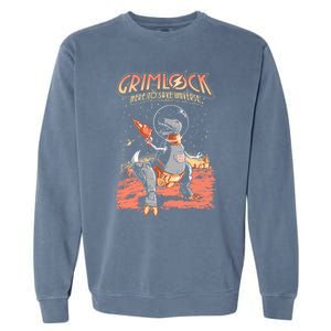 Space Pulp Robot Dinosaur Hero Garment-Dyed Sweatshirt