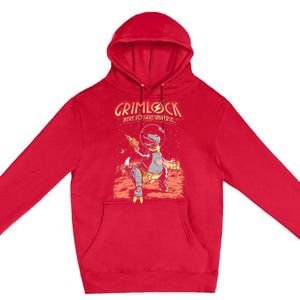 Space Pulp Robot Dinosaur Hero Premium Pullover Hoodie