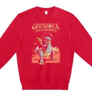 Space Pulp Robot Dinosaur Hero Premium Crewneck Sweatshirt