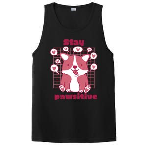 Stay Pawsitive Retro Awesome Cute Dog Lover Present Great Gift PosiCharge Competitor Tank