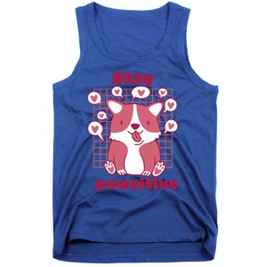 Stay Pawsitive Retro Awesome Cute Dog Lover Present Great Gift Tank Top