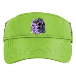 Sugar Purple Rose Skull Floral Adult Drive Performance Visor