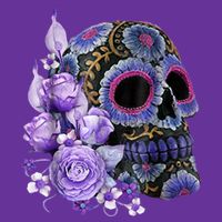 Sugar Purple Rose Skull Floral Performance Shirt