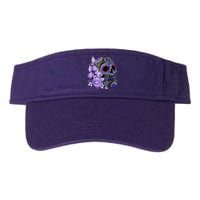 Sugar Purple Rose Skull Floral Valucap Bio-Washed Visor