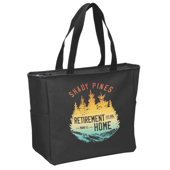 Shady Pines Retirement Est.1985 Miami Fl Home Apparel Zip Tote Bag