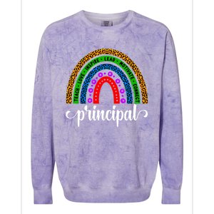 School Principal Rainbow Principal Week Funny Gift Colorblast Crewneck Sweatshirt