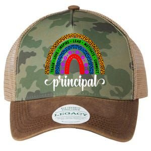 School Principal Rainbow Principal Week Funny Gift Legacy Tie Dye Trucker Hat