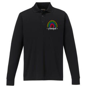 School Principal Rainbow Principal Week Funny Gift Performance Long Sleeve Polo