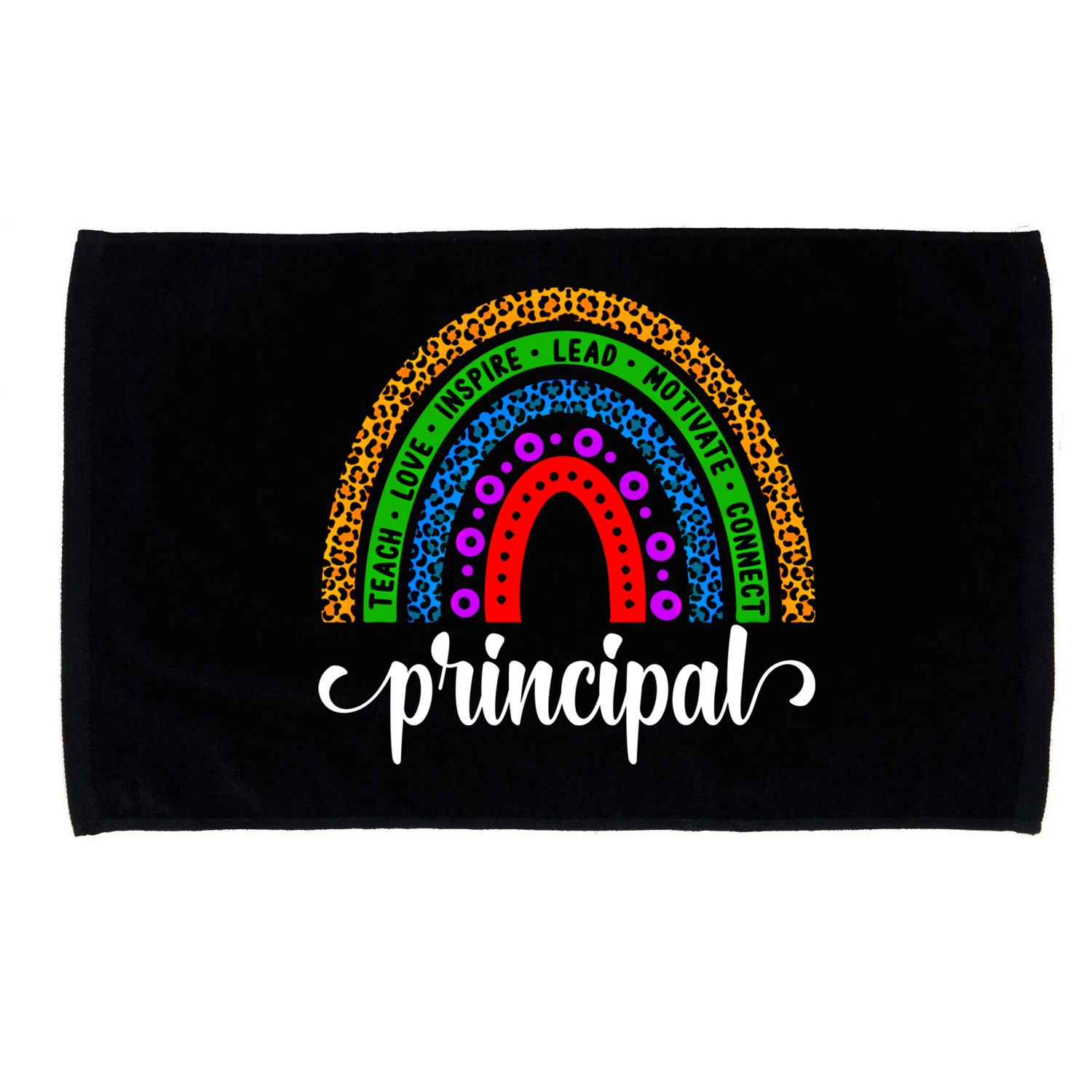 School Principal Rainbow Principal Week Funny Gift Microfiber Hand Towel