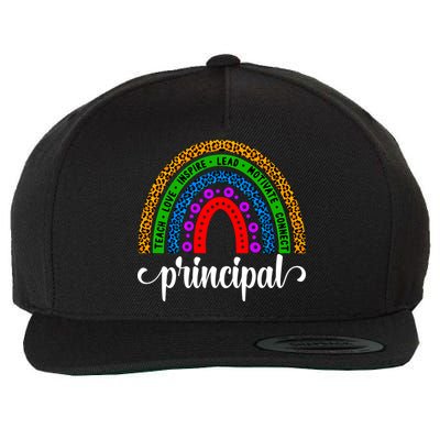 School Principal Rainbow Principal Week Funny Gift Wool Snapback Cap
