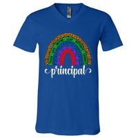 School Principal Rainbow Principal Week Funny Gift V-Neck T-Shirt