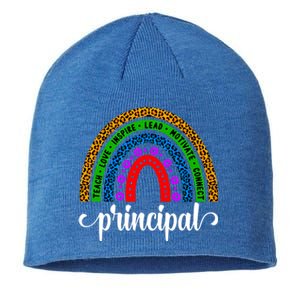 School Principal Rainbow Principal Week Funny Gift Sustainable Beanie