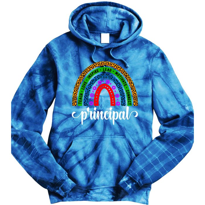 School Principal Rainbow Principal Week Funny Gift Tie Dye Hoodie