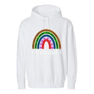 School Principal Rainbow Principal Week Funny Gift Garment-Dyed Fleece Hoodie