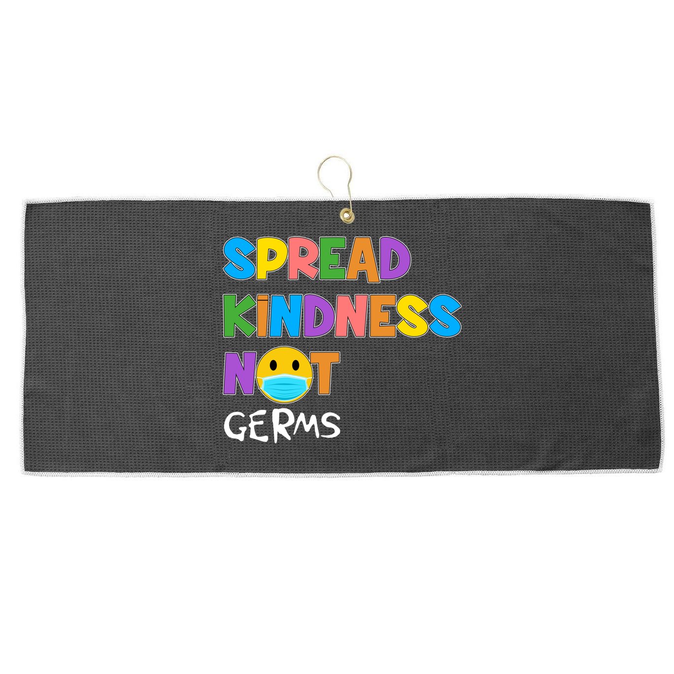 Spread Kindness Not Germs Large Microfiber Waffle Golf Towel