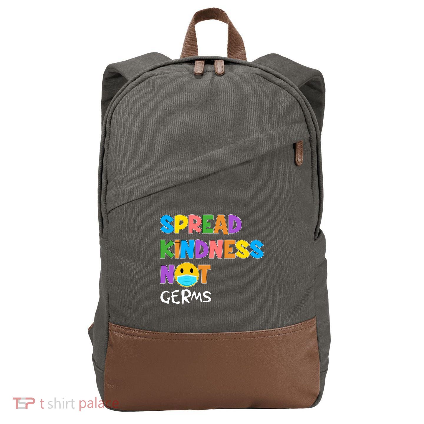 Spread Kindness Not Germs Cotton Canvas Backpack
