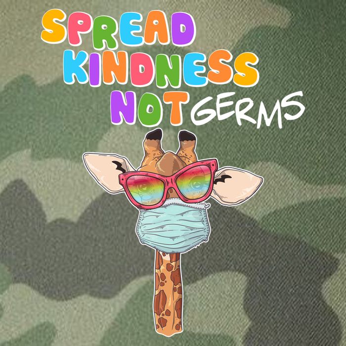 Spread Kindness Not Germs Masked Giraffe Legacy Tie Dye Trucker Hat