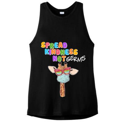 Spread Kindness Not Germs Masked Giraffe Ladies PosiCharge Tri-Blend Wicking Tank