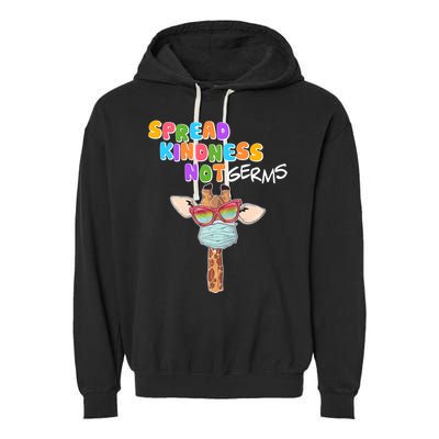 Spread Kindness Not Germs Masked Giraffe Garment-Dyed Fleece Hoodie