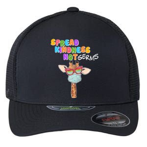 Spread Kindness Not Germs Masked Giraffe Flexfit Unipanel Trucker Cap