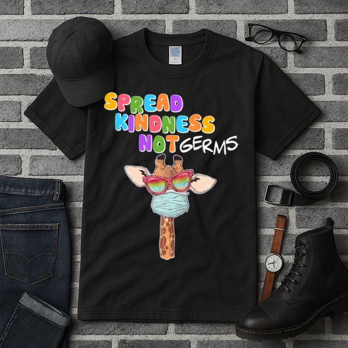 Spread Kindness Not Germs Masked Giraffe Tall T-Shirt