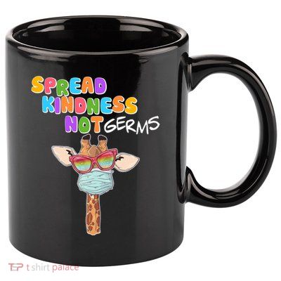 Spread Kindness Not Germs Masked Giraffe 11oz C Handle Ceramic Mug