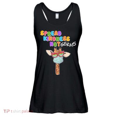 Spread Kindness Not Germs Masked Giraffe Ladies Essential Flowy Tank