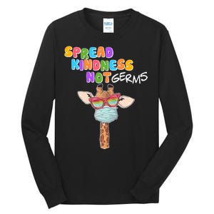 Spread Kindness Not Germs Masked Giraffe Tall Long Sleeve T-Shirt