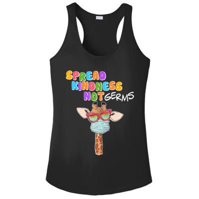 Spread Kindness Not Germs Masked Giraffe Ladies PosiCharge Competitor Racerback Tank