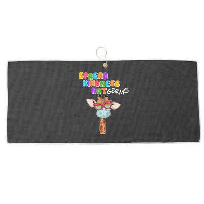 Spread Kindness Not Germs Masked Giraffe Large Microfiber Waffle Golf Towel
