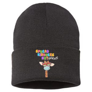 Spread Kindness Not Germs Masked Giraffe Sustainable Knit Beanie